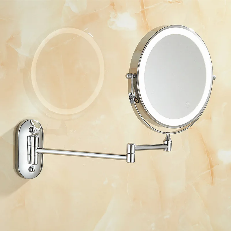 

8inch LED Double Sided Swivel Wall Mount Vanity mirror-3x 5x 10x Magnification Touch Button makeup mirror