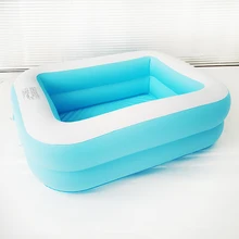 Детская ванна для купания детский бассейн мультяшный подводный мир Печатный надувной газированный квадратный бассейн для новорожденных