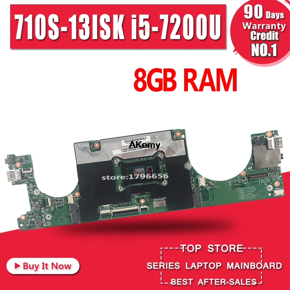 

Laptop motherboard for Lenovo Ideapad AIR13 710S-13ISK original mainboard 8GB-RAM I5-7200U