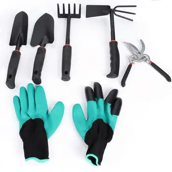 

6Pcs Gardening Tools Set Plants Pruning Shears Digging Shovel Rake with Gloves Gardening Bonsai Tool Garden Tool