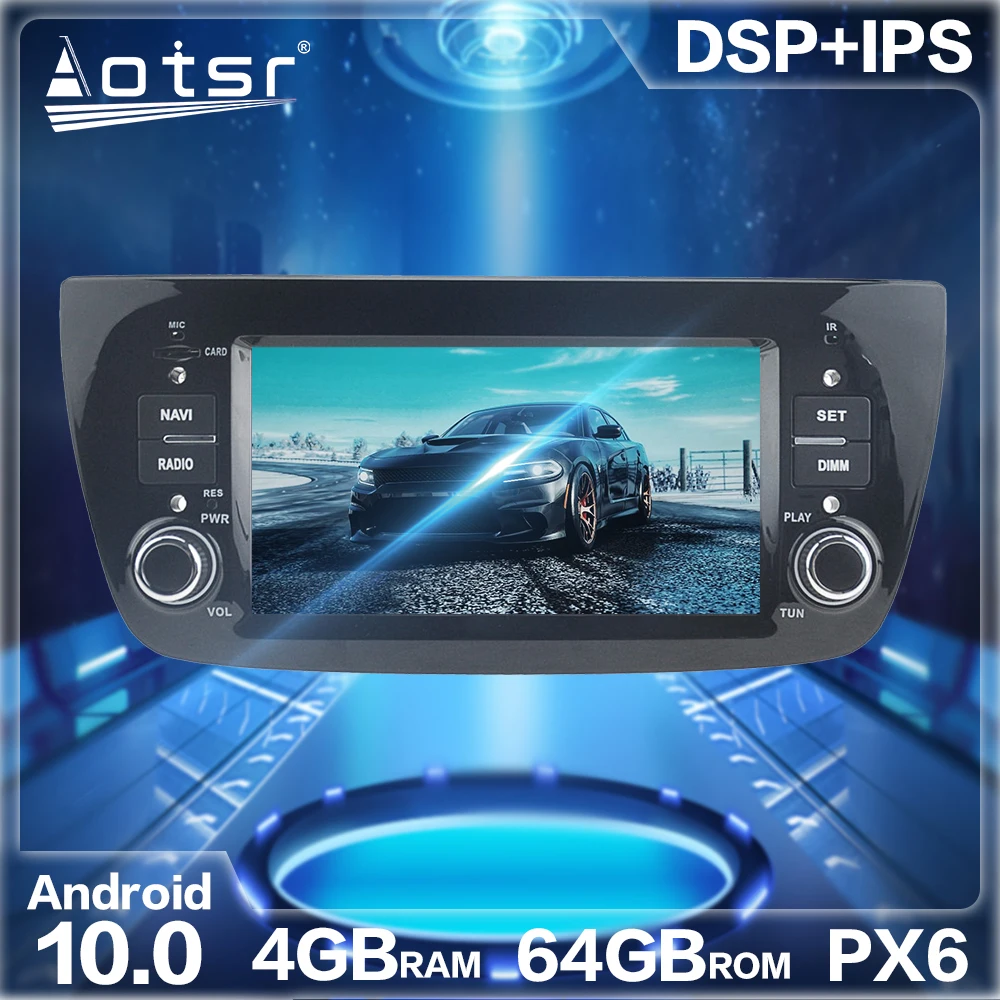 Автомобильный радиоплеер Aotsr Android 10 0 4 Гб + 64 GPS-навигация DSP для FIAT DOBLO 2010 - 2015