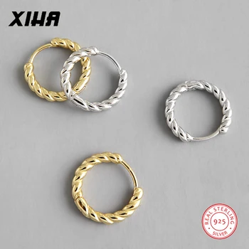 

Gold Rope Twist Huggie Small Hoop Earrings for Women Girls Ear Pierced 925 Sterling Silver Circle Round Earing Fashion Jewelry