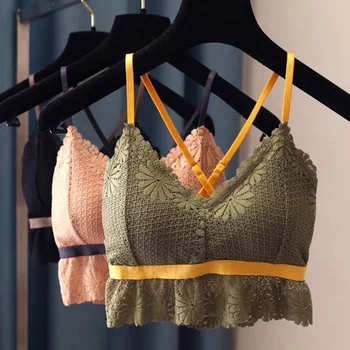 

Beauty Back Padded Lace Camisole Women Lingeries Women Hollow Out Bottoming Camisole Bralette