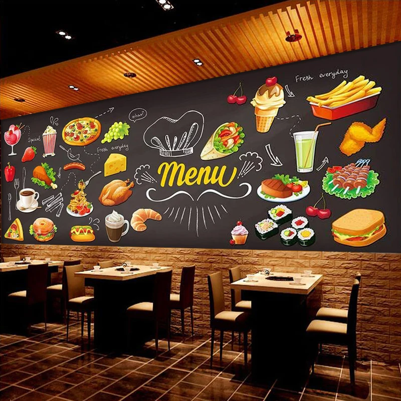 Personalized-Blackboard-Graffiti-Food-Mural-Wallpaper-Cake-Shop-Cafe-Hamburger-Shop-Restaurant-Photo-Wallpaper-Wall-Covering (1)