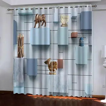 

custom curtains 3D stereoscopic Abstract pattern curtains for living room bedroom blackout curtains Window decoracortinas cocina