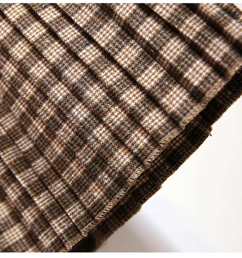 Plus Size 3XL Autumn Winter Women Wool Skirts Plaid Mid Skirts 2019 Casual Loose Ladies Office Skirts Elastic Waist Sashes (24)