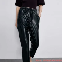 Новые женские осенние черные из искусственной кожи эластичные с высокой талией джеггинг карандаш дамские узкие брюки из искусственной кожи брюки на молнии