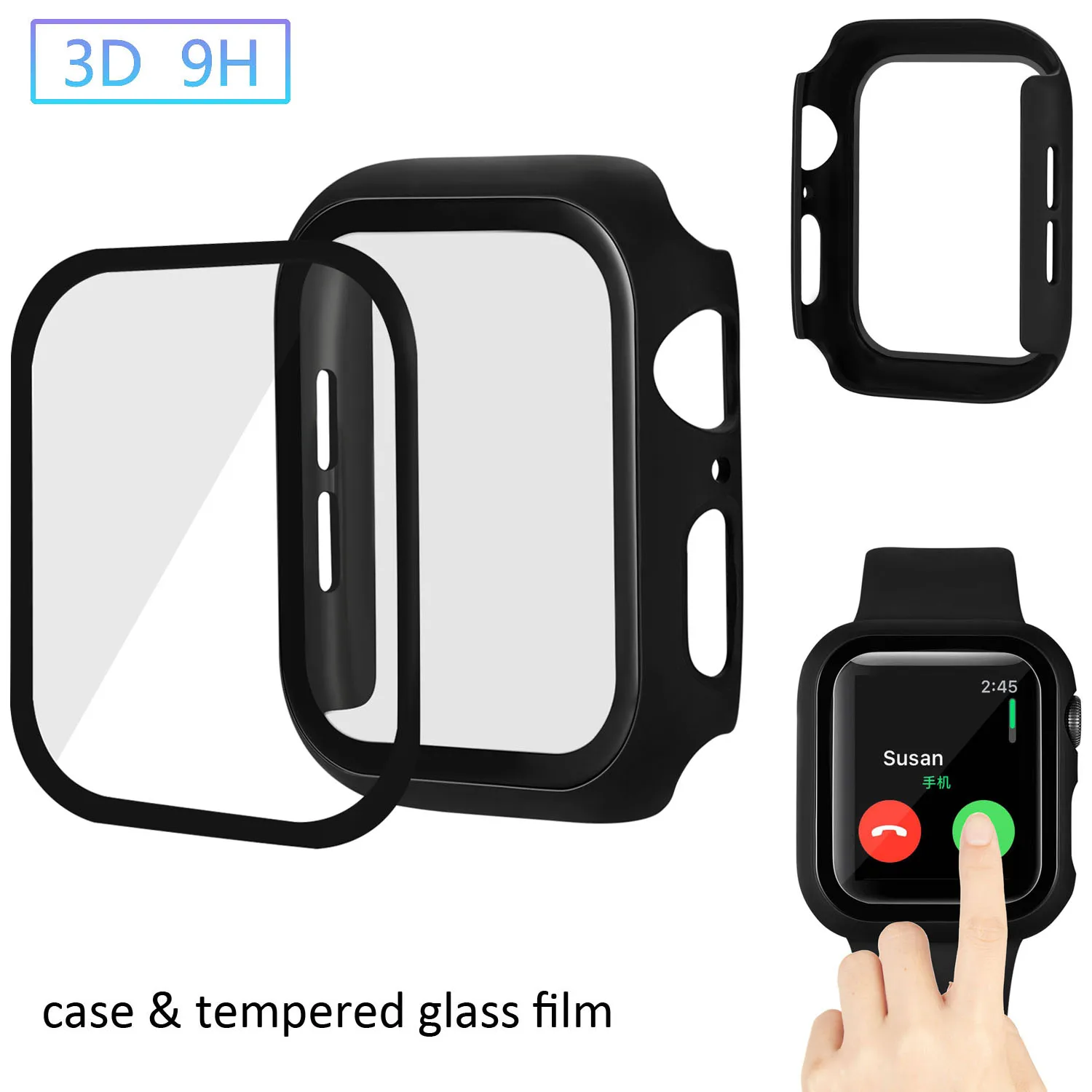 Защита экрана из закаленного стекла с защитой от царапин 3D чехол для Apple Watch