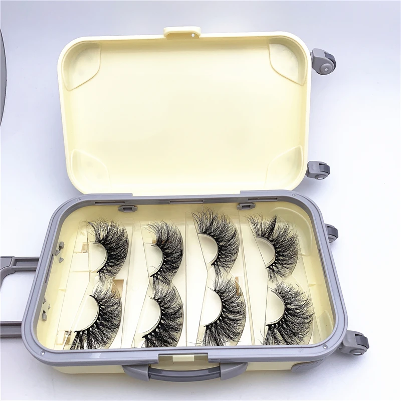 wholesale 2020 new hot Mini Luggage lash packing 25mm real mink eyelash box false strip eyelashes with custom logo label makeup wholesale 2020 new hot Mini Luggage lash packing 25mm real mink eyelash box false strip eyelashes with custom logo label makeup