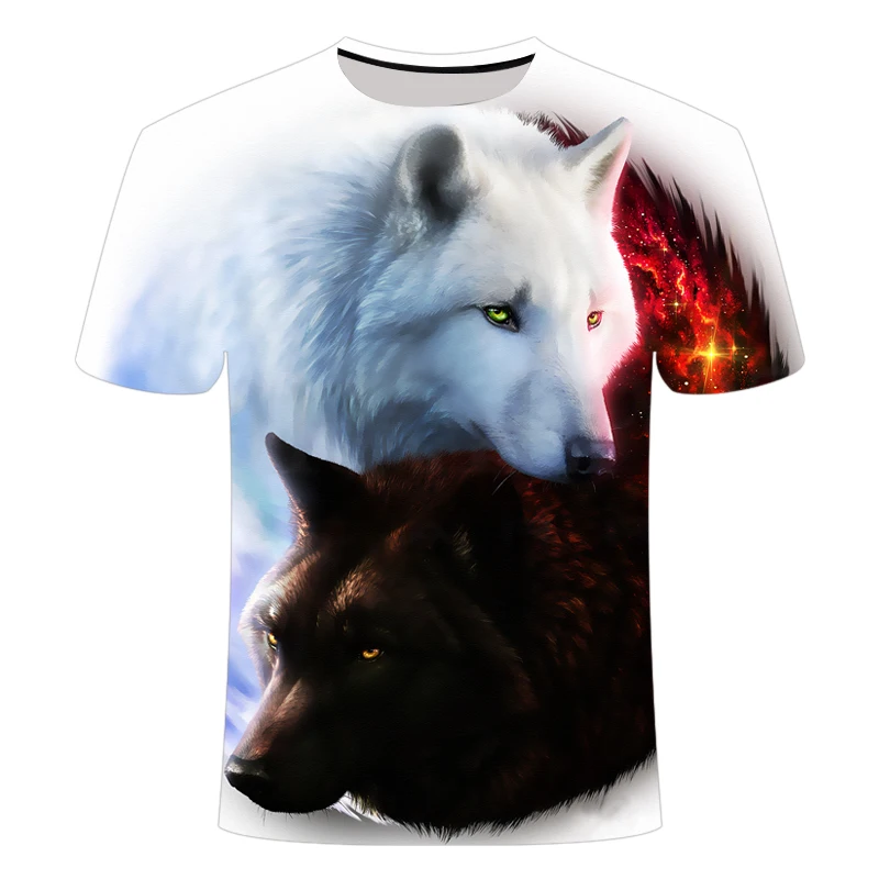 

2020 new cool wolf 3D printing T-shirt men's funny pattern summer round neck short-sleeved 3d t-shirt male fashion male t-shirt