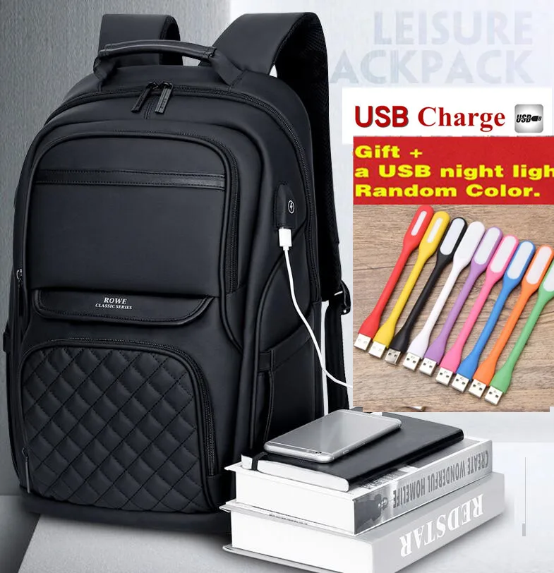 Boutique Men Backpack USB Charging Interface Business Computer Bag Multifunction High Density Oxford Cloth Travel Backpack Backp