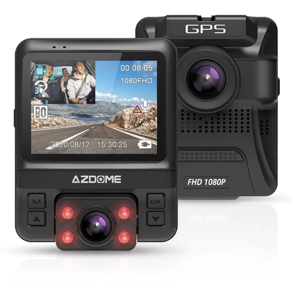 

Azdome GS65H Original Mini Dual Lens Car DVR 2.4" Novatek 96655 Car Camera 1920x1080P Full HD Dash Cam Built-in GPS Night Vision