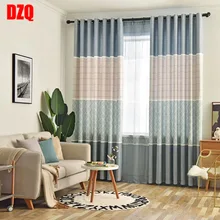 

2022 New Chinese Style Burlap Printed Fabric Bedroom Living and Study Room, Modern Blackout Curtain Cloth Finished Curtains