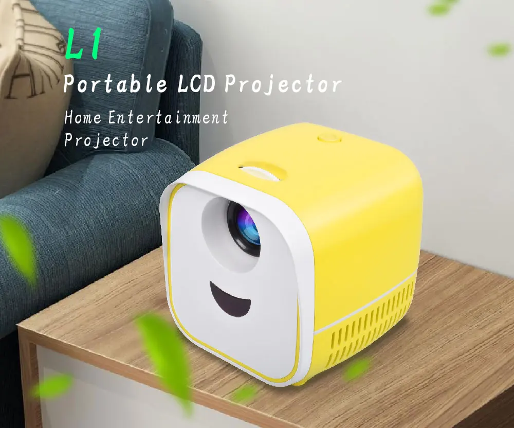 wifi projector Salange L1 Mini LED Projector 480x320 Support 1080P HDMI USB Kids Story Projector Media Player Compatible with TV Stick,Laptop 1080p projector