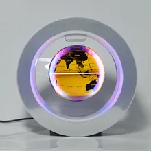 Тип украшения магнитной левитации Плавающий глобус Карта мира с светодиодный атмосферная настольная лампа автоматический вращающийся датчик