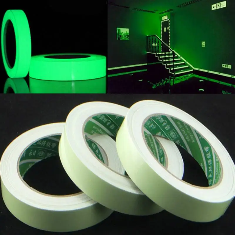 

20/12/10/15mm x 3M/Roll Luminous Tape Self-adhesive Glow In The Dark Safety Stage Home Decorations Warning Tape