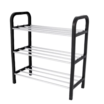 

New 3 Tier Plastic Shoe Rack Storage Organizer Stand Holder Black Light