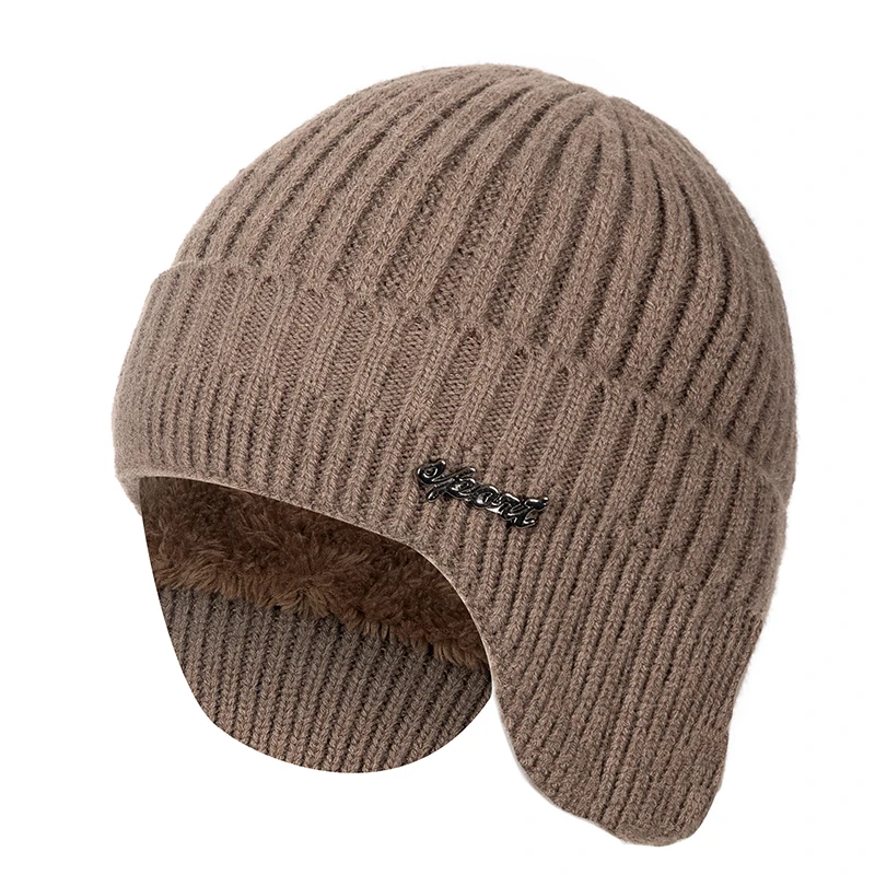 Knit Ribbed Beanie Hat Green Brown Plum Women Men Winter Hat Merino Wool Hat Soft and Warm