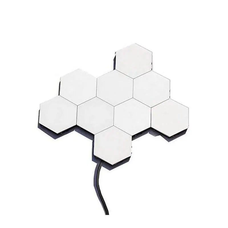 

set of 5/6/10pcs Magenetic Quantum Touch Modular hexagons Wall lamp Led Hexagonal Night Light Honeycomb Sensitive Lighting-White