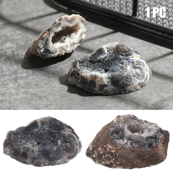 

1PC Natural Agate Geodes Crystal Cluster Healing Stones Drusy Quartz Slice Collectible Specimen DIY Mineral Ore Raw Gemstone