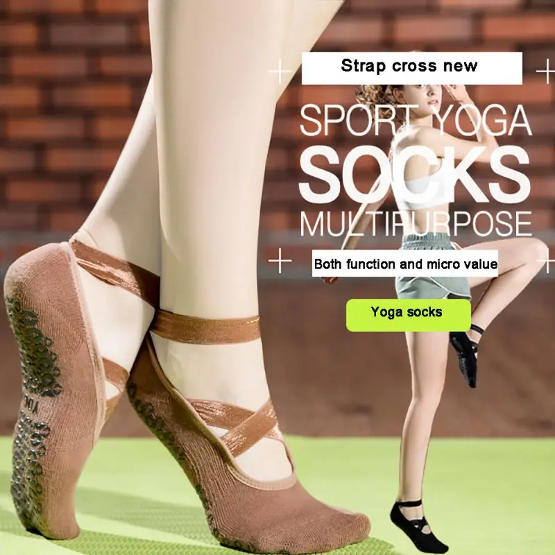 

Non Slip Handles Yoga Socks Women Cotton Ballet Socks Pilates Breathable Ballet Dance Socks