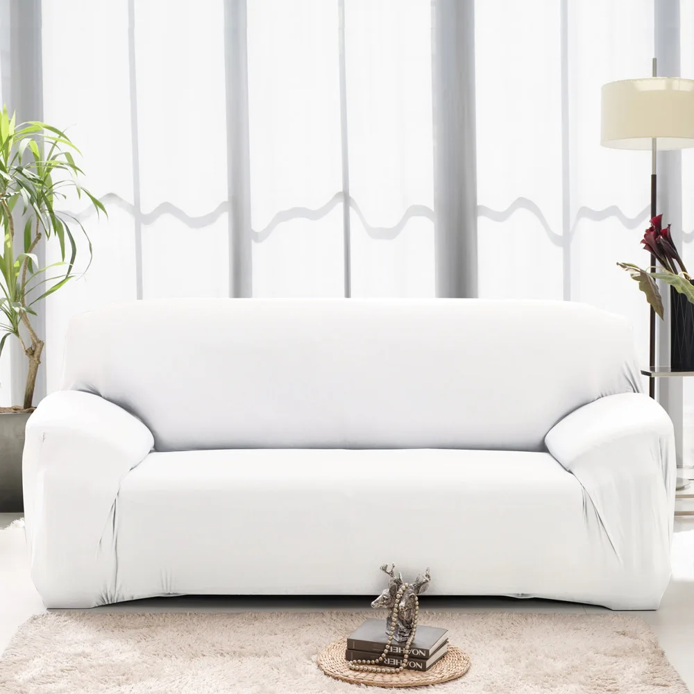 Чехол для дивана для Гостиная эластичность Non-slip покрывало для дивана Универсальный спандекс чехол против растяжек крем диван Ipad Mini 1/2/3/4 местный - Цвет: Белый