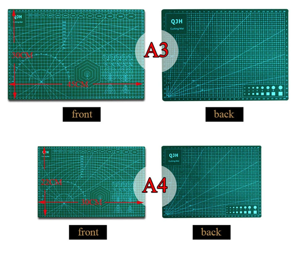 A3 A4 ПВХ коврик для резки Лоскутная Cut Pad A3 Лоскутные инструменты ручной DIY инструмент разделочная доска дважды двусторонняя самовосстановления