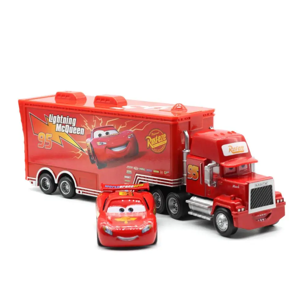 Disney Pixar Cars Mack Truck Mcqueen Chick Hicks Uncle 1:55 Diecast Metal Alloy Plastic Modle Toys Car Gifts For Children