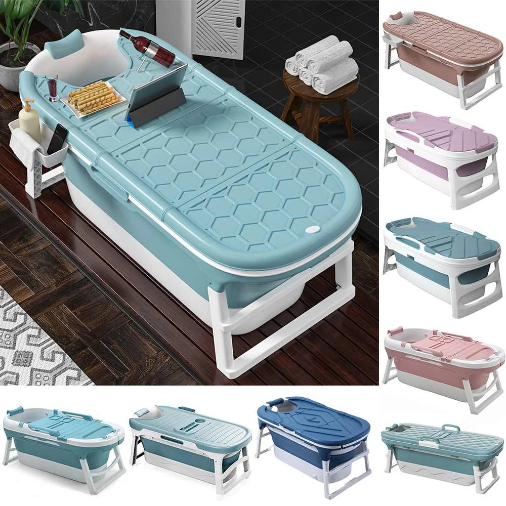 138cm Portable Folding Bathtub Adult Children Swimming Pool Large Bath