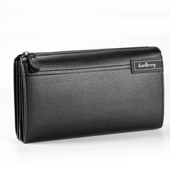 

New Design Men Long Handbag Business Elite Leisure Large Capacity Litchi Zipper Purse Hand Grasp Elegant Character Phone Wallets