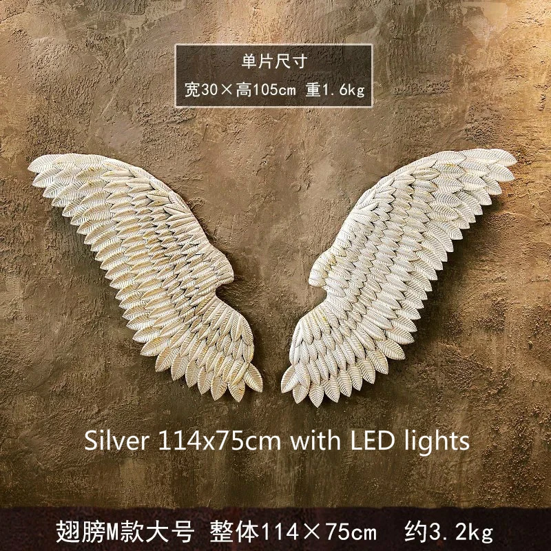 Alas de Ángel de Metal grandes con luces LED, alas Retro de hierro antiguo  Vintage, decoración de pared para Bar, cafetería, accesorios de decoración  del hogar - AliExpress