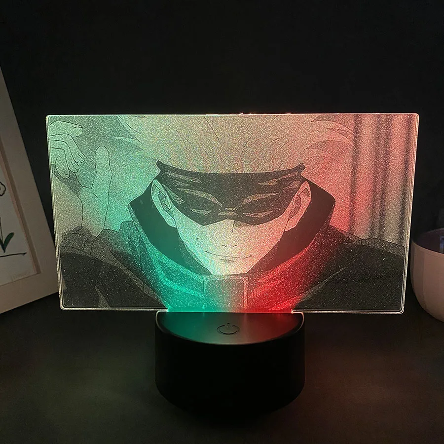 

Jujutsu Kaisen 3D LED Two Tone Lamp Anime Figure Satoru Gojo Neon Night Light Bedroom Table Decor Birthday Manga Gift For Friend