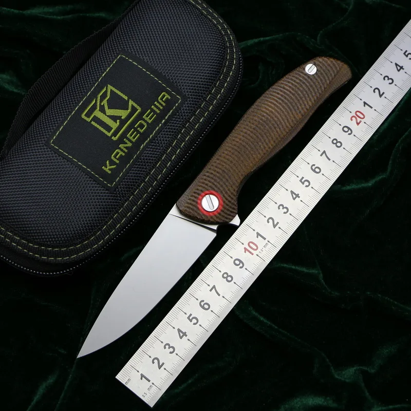 Comprare Kanedeiia Flipper F3 coltello pieghevole D2 lama titanium + Mikata G10 maniglia di caccia di campeggio di tasca di sopravvivenza coltelli da frutta strumenti EDC