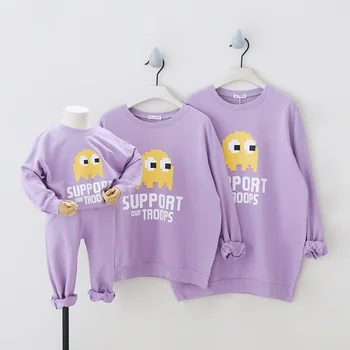 

2020 Autumn Parent-Child Matching Outfit Dad Son Shirts Mom on Outfits Mommy and Me Clothes Family Look Sweatshirts Cute Baby