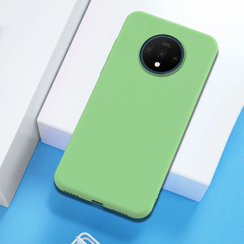 Зеленый Для Oneplus 7T 7 Pro чехол мягкий жидкий силиконовый чехол для Oneplus 7 Pro Чехол One plus 7 7T 360 градусов полный защитный чехол - Цвет: Зеленый