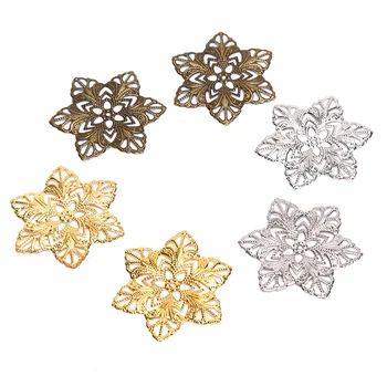 

30/20/10 DIY Jewelry Earrings Stud Pin Filigree Flower Wraps Connectors DIY Jewelry Making Accessories Metal Crafts Decoration