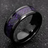 Anillo de acero inoxidable con diseño de dragón para hombre, sortija con diseño de dragón negro de fibra de carbono, para boda ► Foto 2/6