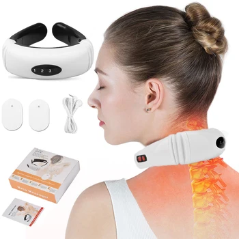 

Neck Massager Electric Pulse Vibration Back Massager 6 Modes Relaxation Massage Far Infrared Heating Pain Relief Health Care
