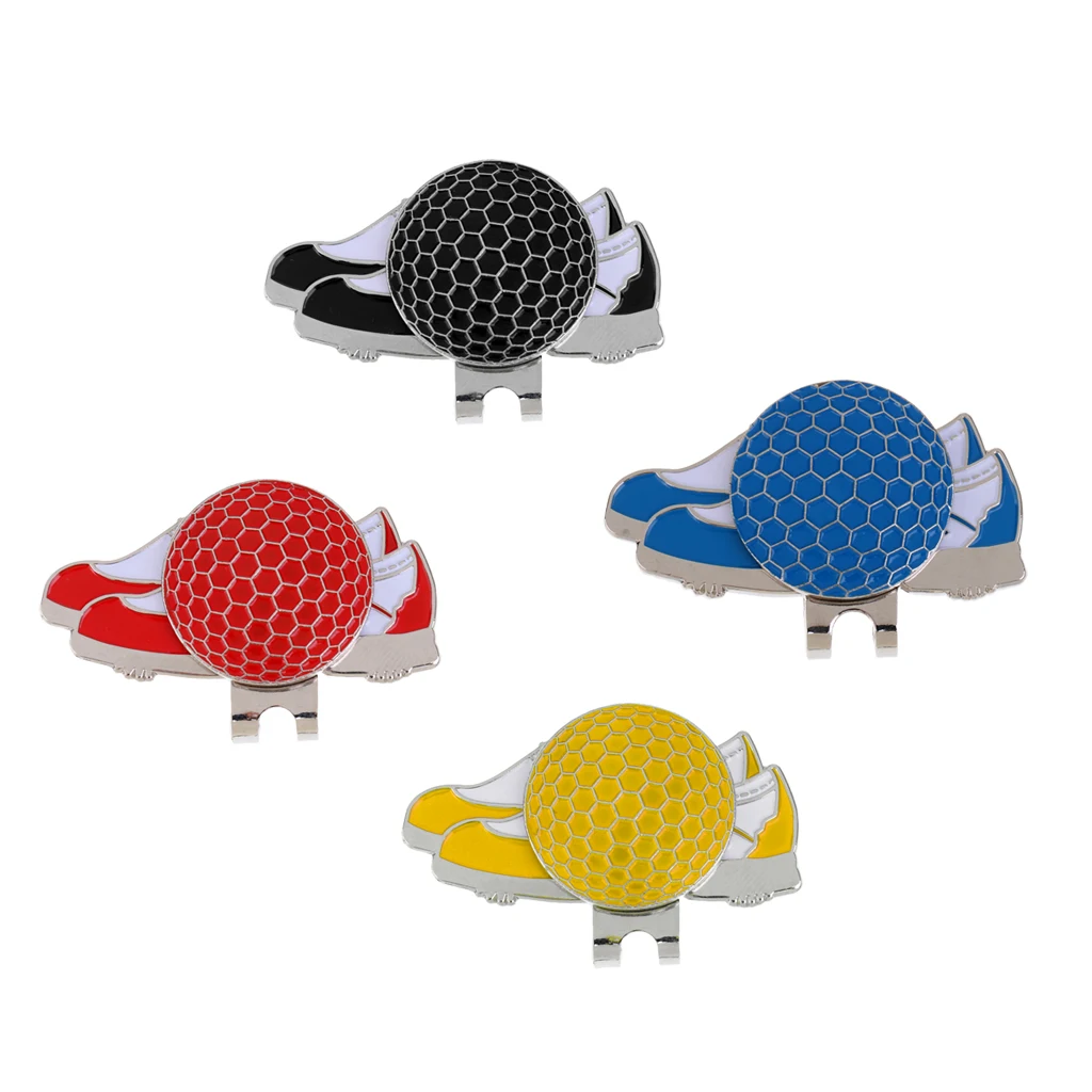 

Set of 4 Magnetic Hat Clips with Golf Ball Markers, Cool Sports Shoes Patterns