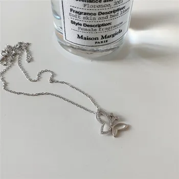 

RUIYI Real 925 Sterling Silver Girls Cute Minimalism Niche Butterfly Necklace Women Luxury AAA Zircon Charm Chokers Necklaces