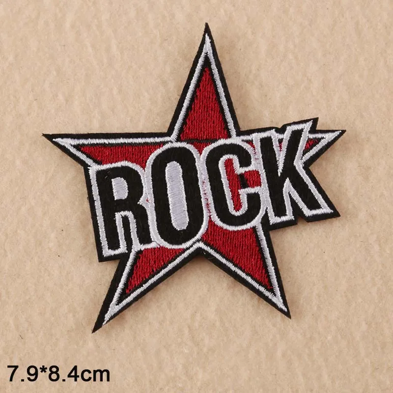 Rock N Roll Music Embroidered Iron-On Patch