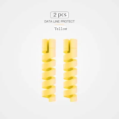 Yellow Защитный кабель для передачи данных, силиконовый спиральный намоточный чехол для iphone, samsung, Android, зарядка через usb, чехол для наушников - Цвет: Yellow