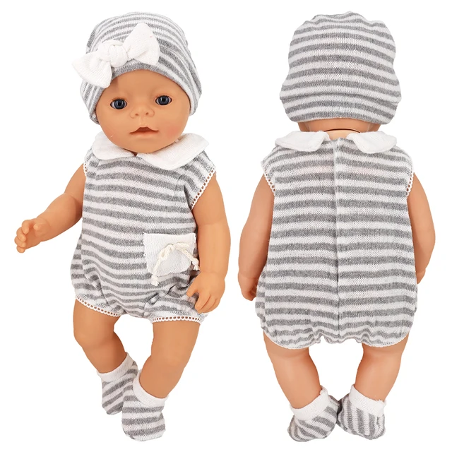 16-18 inch Doll Clothes Accessories Include Dress,Romper,Outfits and Hats fit 43cm Newborn Baby Zapf Doll, Nenuco Dolls Clothing 18-66B