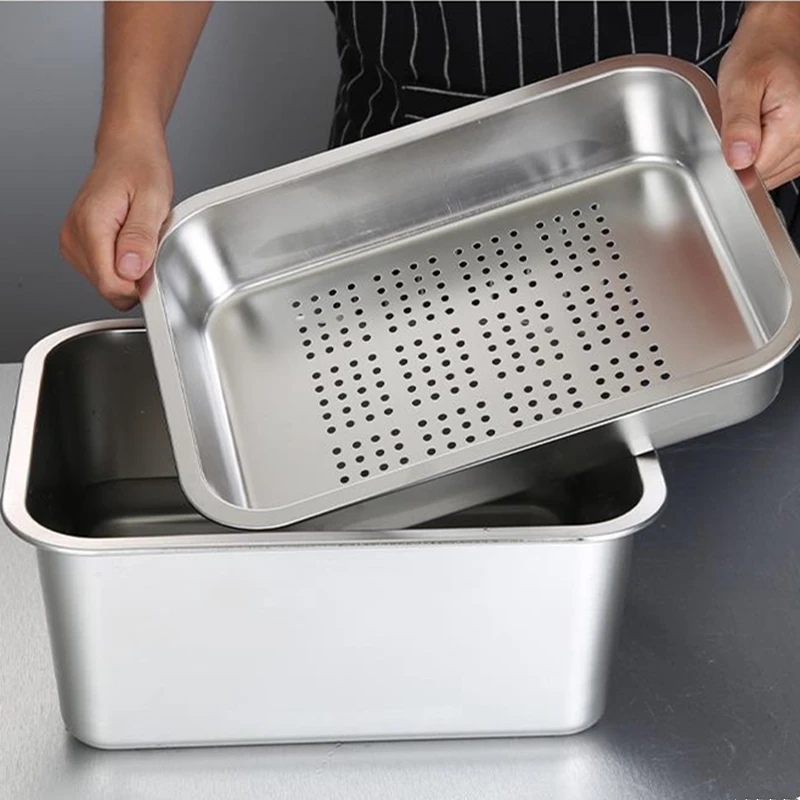 Bandeja Rectangular de acero inoxidable para el de bandeja grande el almacenamiento de comida, para pasteles, Pan, verduras y frutas, accesorios hornear|Bandejas de almacenamiento| - AliExpress