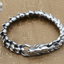 925 пробы Серебряный Мужской властный кран браслет тайский серебряный Ретро костная цепь Киль цепь серебряная цепь