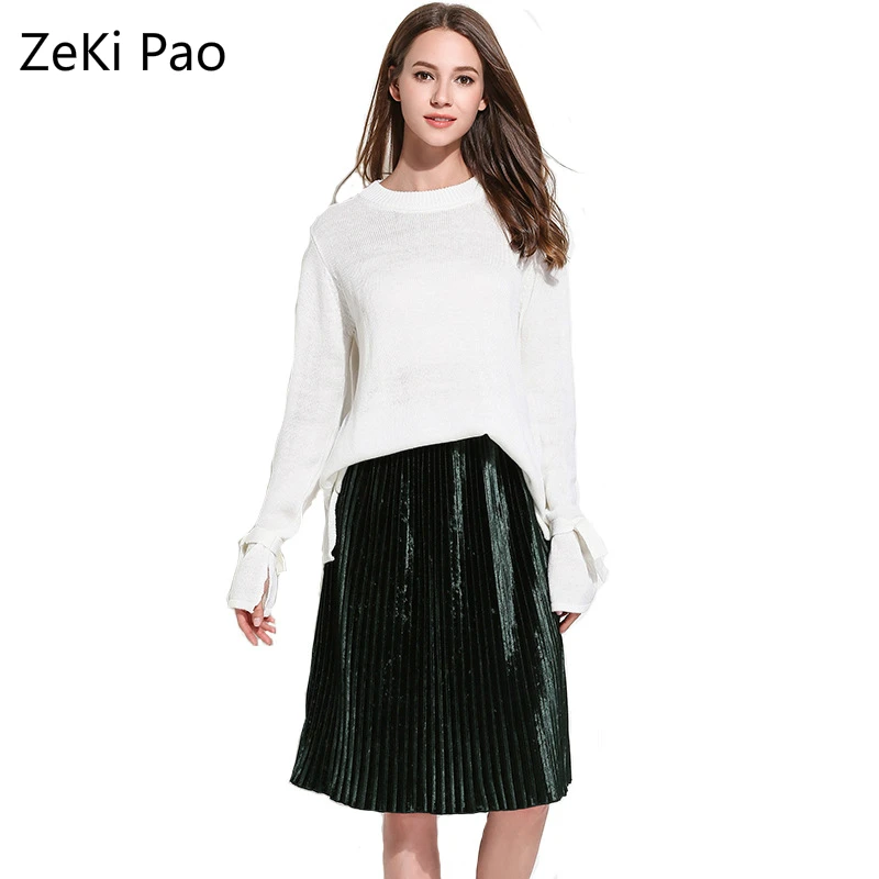 

Spring and Autumn Women's Knit Sweater 2020 Casual Long Sleeve Bow Pullover Lady Loose Top Plus Size