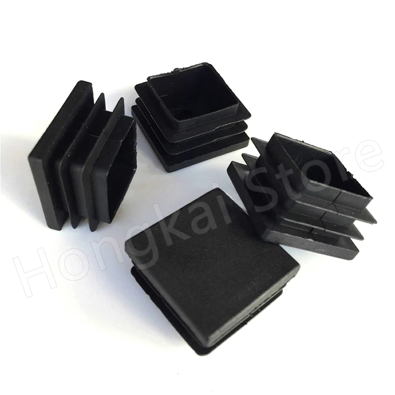 2-16PCS PE Plastic Black Square Tube Plug 10x10mm~100x100mm Blanking End Caps Pipe Inserts Bung Chair Feet | Мебель