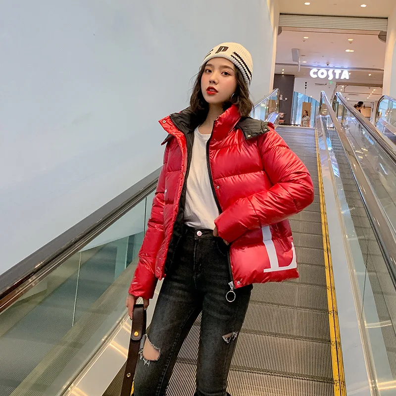 

2019 New Style Autumn And Winter Thin Short Fashion Loose Students Cotton Overcoat Coat down Jacket Cotton-padded Clothes Women'