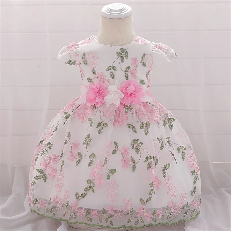 Де персик банный халат для маленьких девочек платье принцессы малышей в возрасте 1 года платье для дня рождения, Крещения Детская одежда с цветочным принтом Свадебная вечеринка, платье для девочек