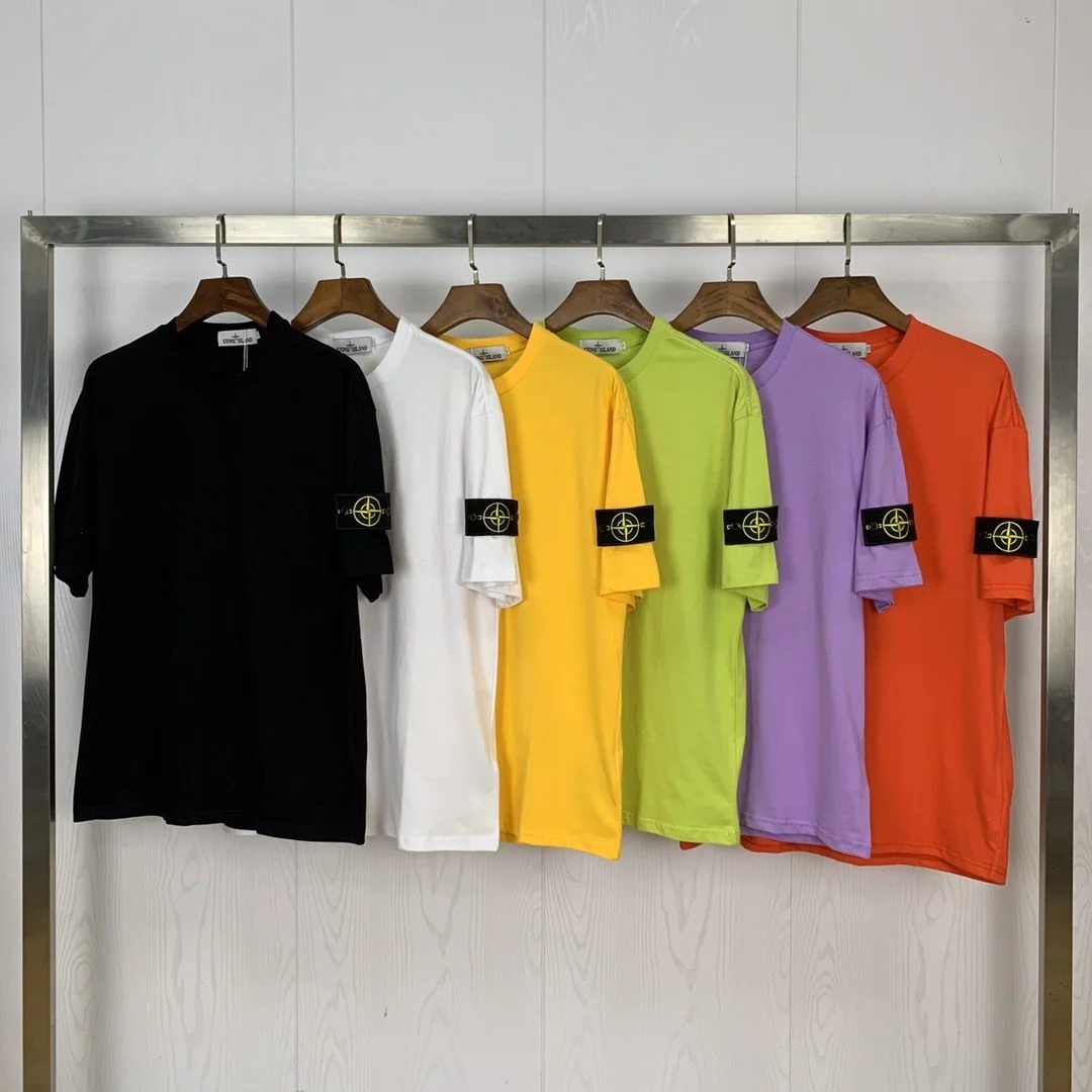 

2020 Summer ISLAND Men STONE Trendy Cotton T-Shirt Male Short Sleeve Tops